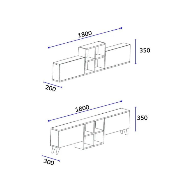 Tv komoda Dante Atlantik bor - crno