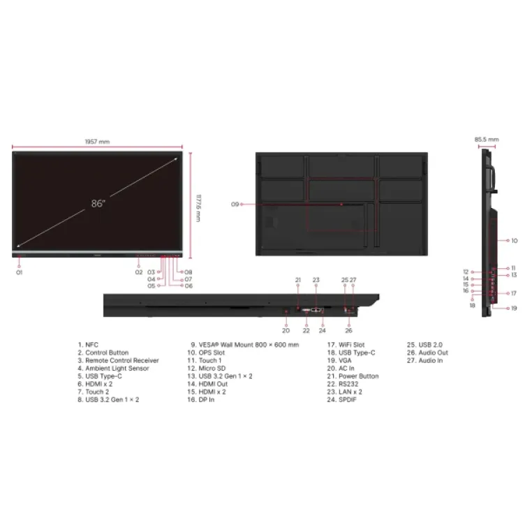 Interaktivan tabla 86 Viewsonic IFP8651