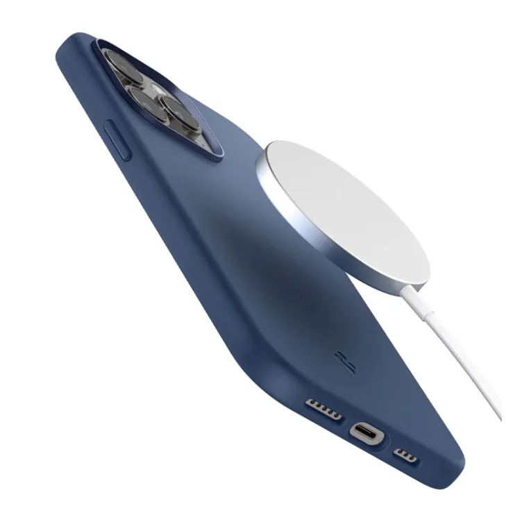 Maska Spigen silicone Fit MagSafe za iPhone 14 Pro tamno plava