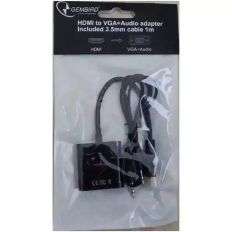 Adapter HDMI/M - VGA/F + Audio Gembird HDMI-VGA-06