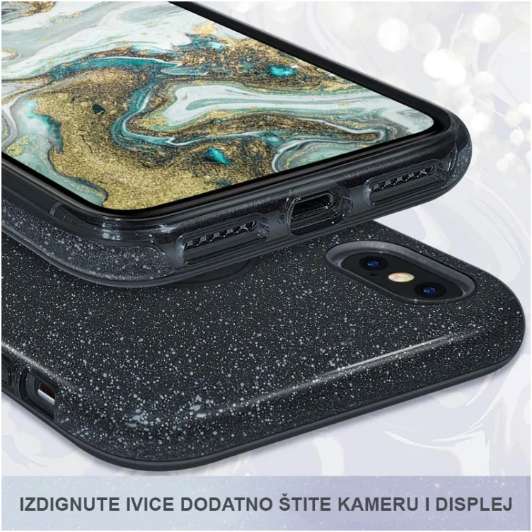 Maska Crystal Dust za iPhone 14 Pro Max srebrna.