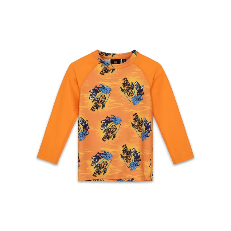 LEGO NINJAGO majica za kupanje sa dugim rukavima, narandžasta - 128
