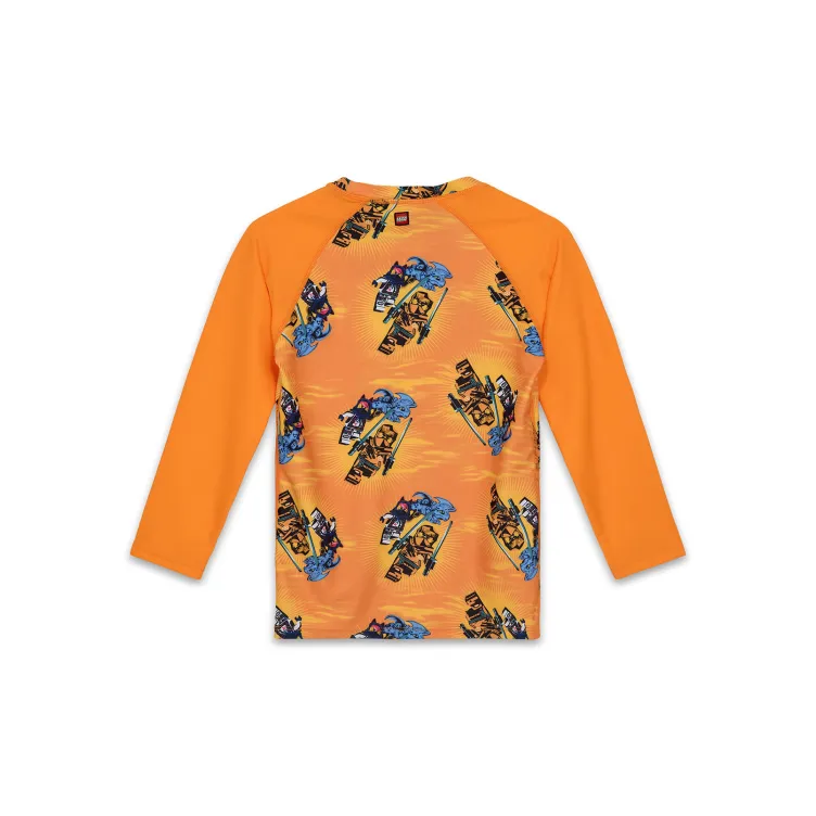 LEGO NINJAGO majica za kupanje sa dugim rukavima, narandžasta - 128