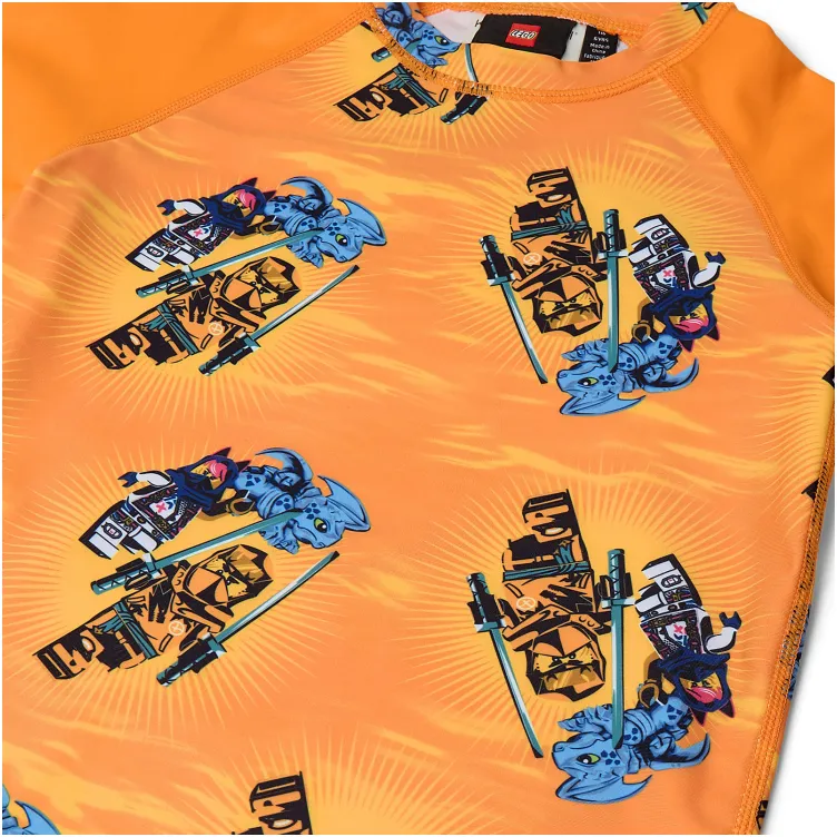 LEGO NINJAGO majica za kupanje sa dugim rukavima, narandžasta - 128