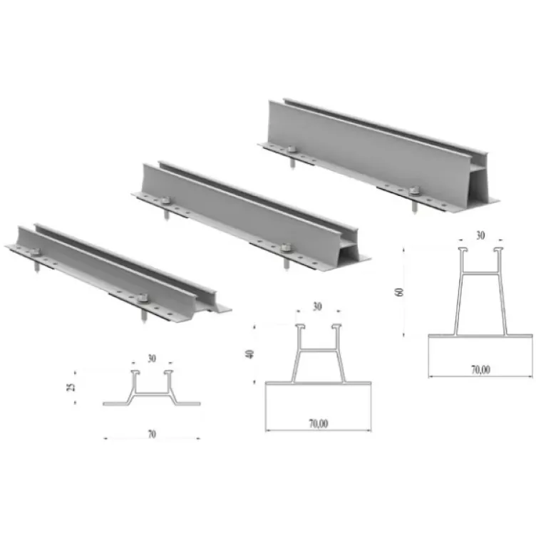 Mini šina za lim 25mm visine SET