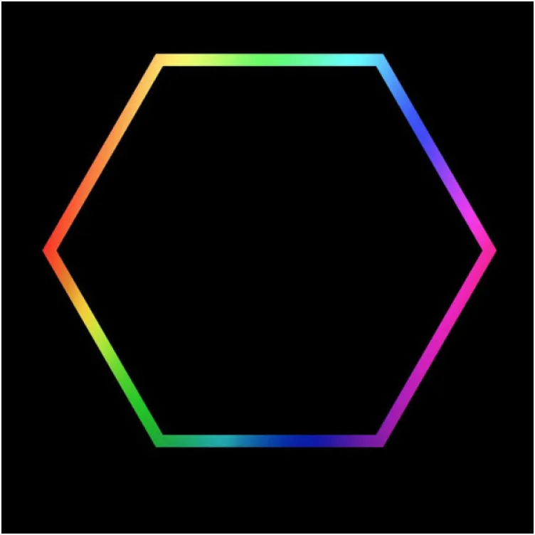 Hexagon LED tube light 1 head RGB 12V 410mm 6pcs