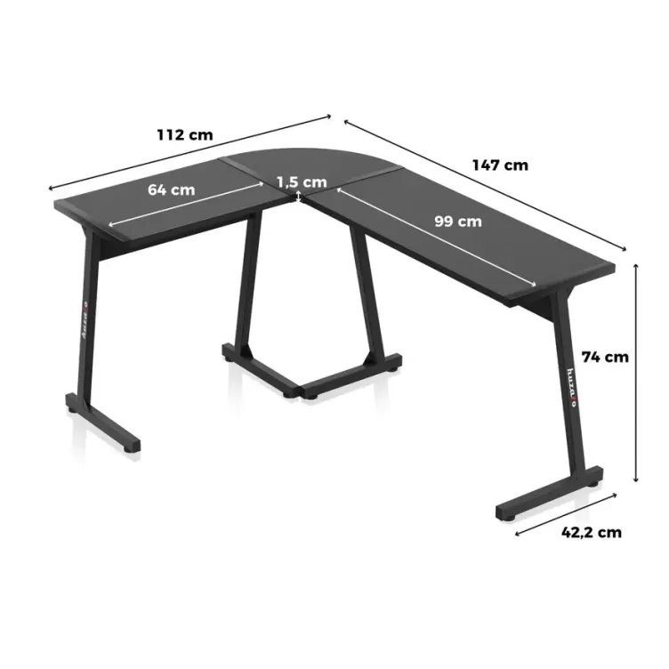 Huzaro Hero 6 Crni Ugaoni Gaming sto