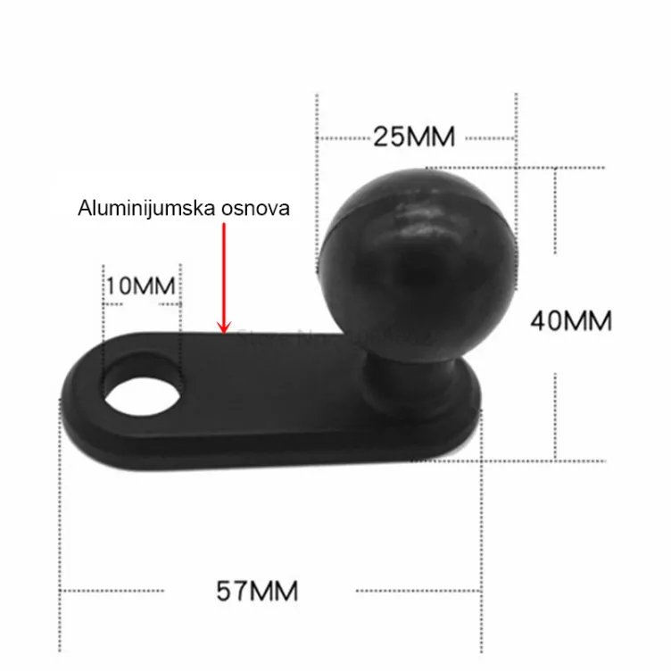 RAM Mount Quick-Grip sa ruckom i ravnim zglobom