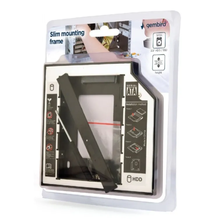 MF-95-02 Gembird Fioka za montazu 2.5 SSD/SATA HDD(do12.7mm) u 5.25 leziste u Laptop umesto optike A