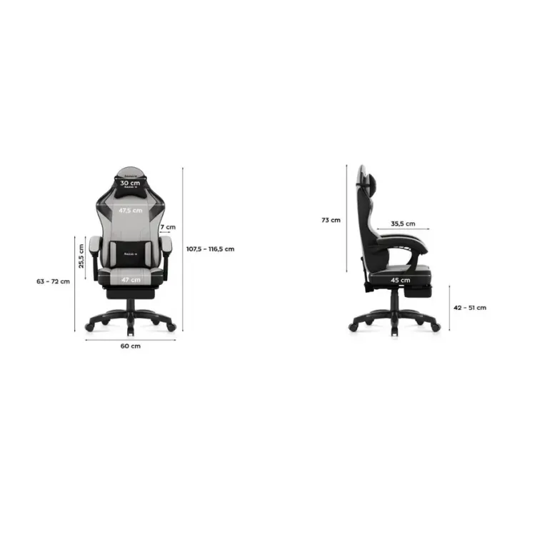 Huzaro Force 3.7 Siva Gaming stolica