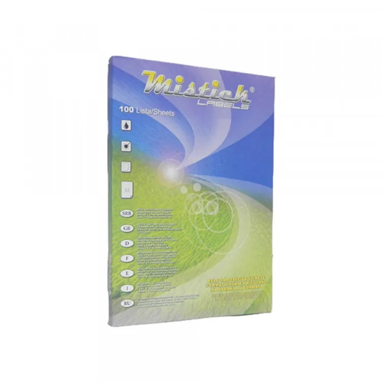 Nalepnice Mistick/White A4/4 192x61 za široke registratore