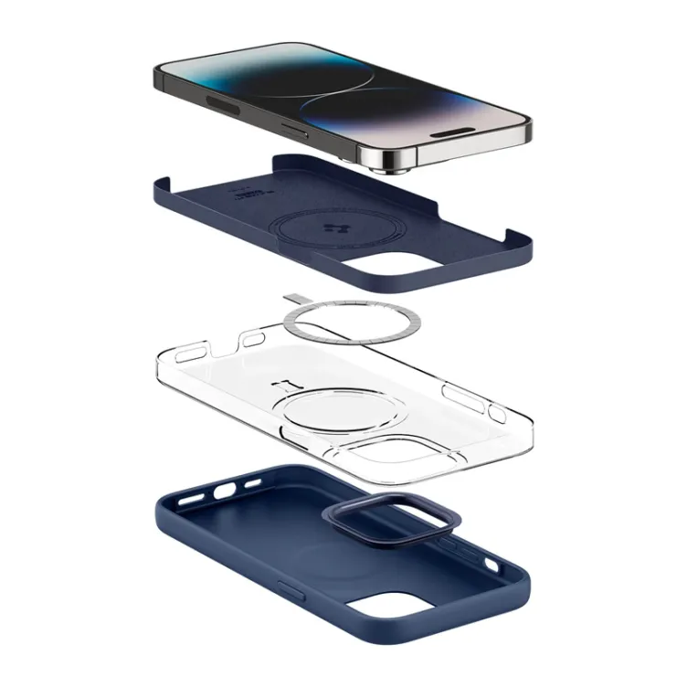 Maska Spigen silicone Fit MagSafe za iPhone 14 Pro tamno plava
