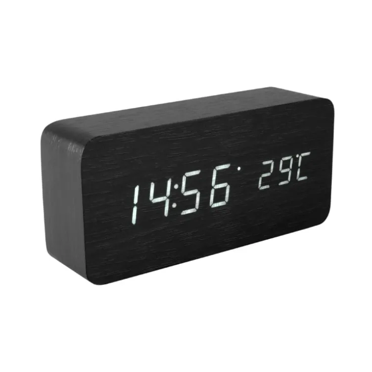 Drveni LED budilnik sa termometrom