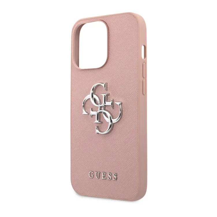 Maska Guess Saffiano Big 4G za iPhone 13 Pro metal pink.