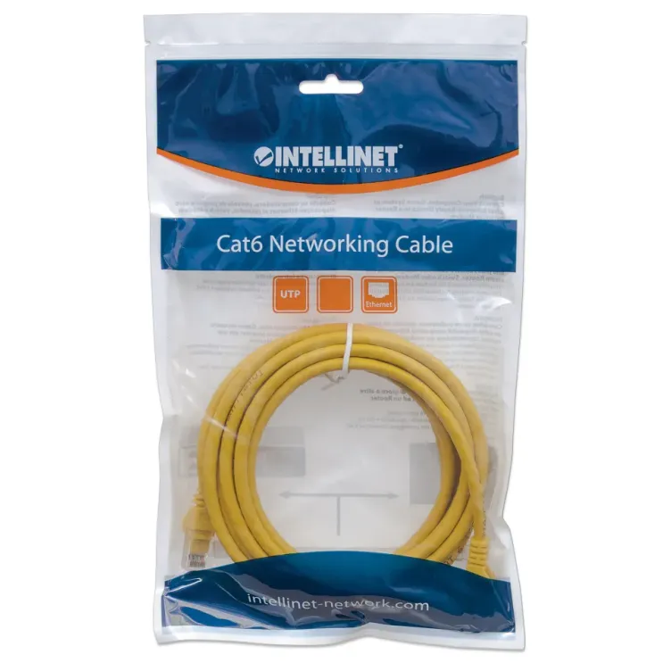 LAN UTP kabl intellinet 342346 Cat6 CCA/Žuti/1m