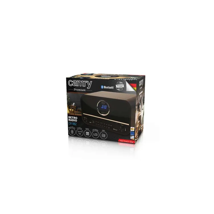 CAMRY CR1182 RETRO RADIO BLUETOOTH DAB+ CD USB WMA