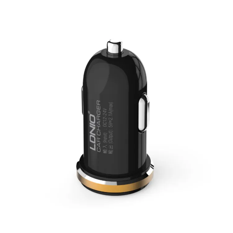 Auto punjac LDNIO DL-C22 dual USB 2.1A + iPhone Lightning kabel crni.