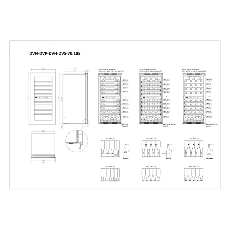 DUNAVOX DVH-70.185DB.TO vinska vitrina