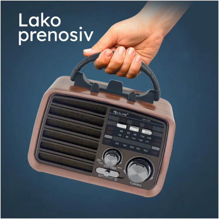 Prenosni retro radio prijemnik braon