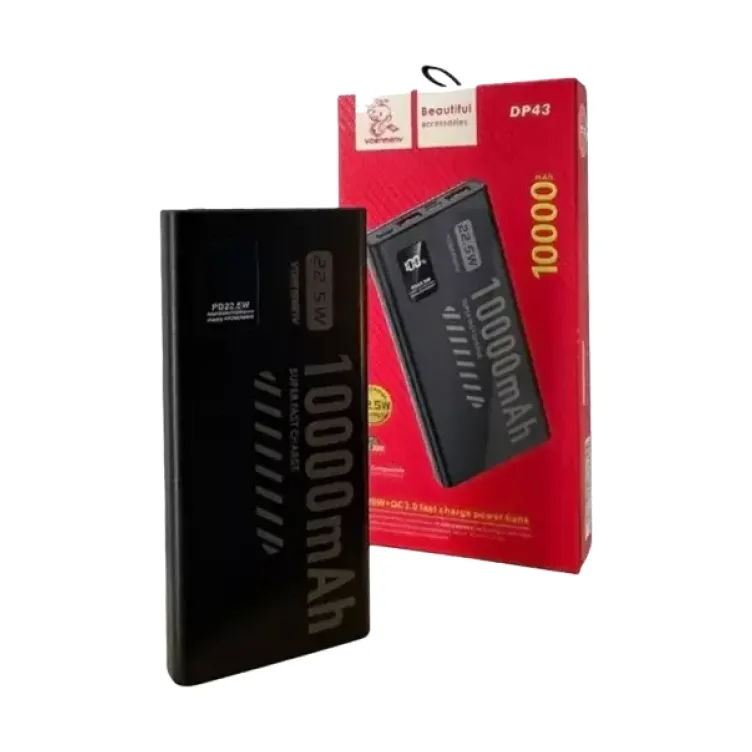 Power bank Denmen DP43 10000Mah Fast PD20W /QC3.0/ 2xTypeC/1xUSB-A Crni