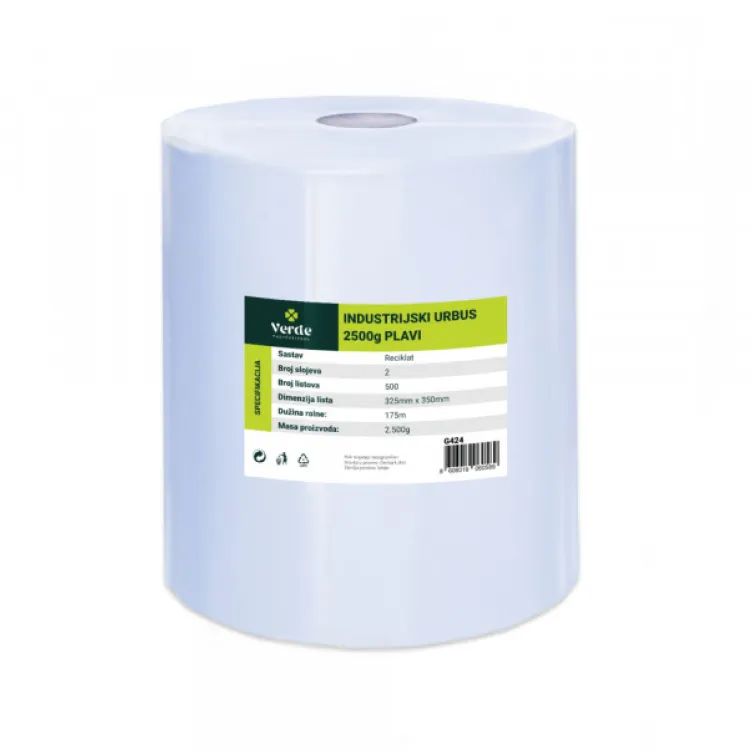 Ubrus industrijski VERDE Pro, 2500g, 500 list. 35x32,5mm, plavi
