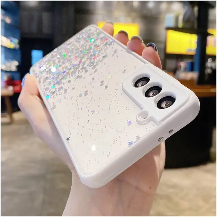 Maska Frame Glitter za Samsung A14 4G/ A145R/ A14 5G/ A146B roze