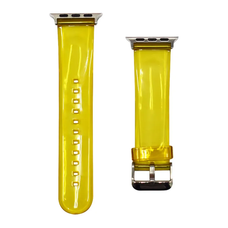 Narukvica za Apple Watch Sport Silicone Strap 38/ 40/ 41 mm transparent zlatna