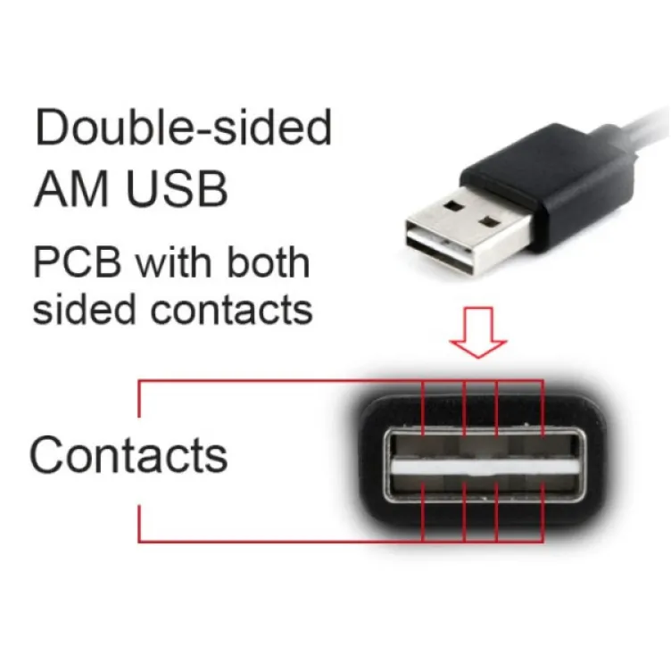 CC-mUSB2D-1M Gembird Double-sided USB 2.0 AM to Micro-USB cable, black, 1 m