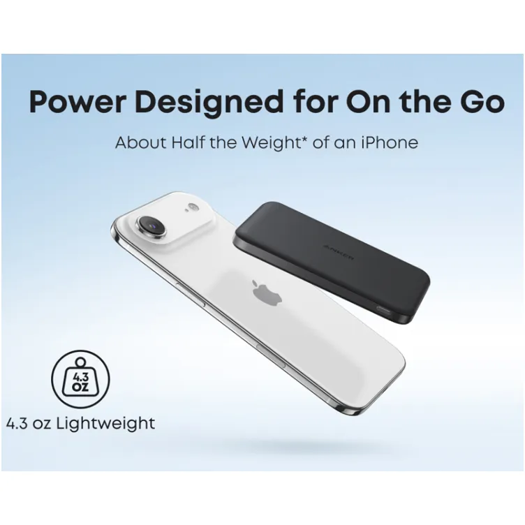 Nano 5000mAh, 20W, Power Bank crni