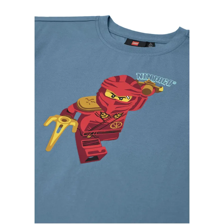 LEGO NINJAGO majica kratkih rukava, prašnjavo plava - 128