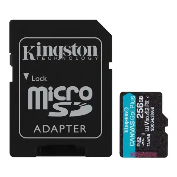 Micro SD Card 256GB Kingston+SD adapter SDCG4/256GB -  200/160 MB/s