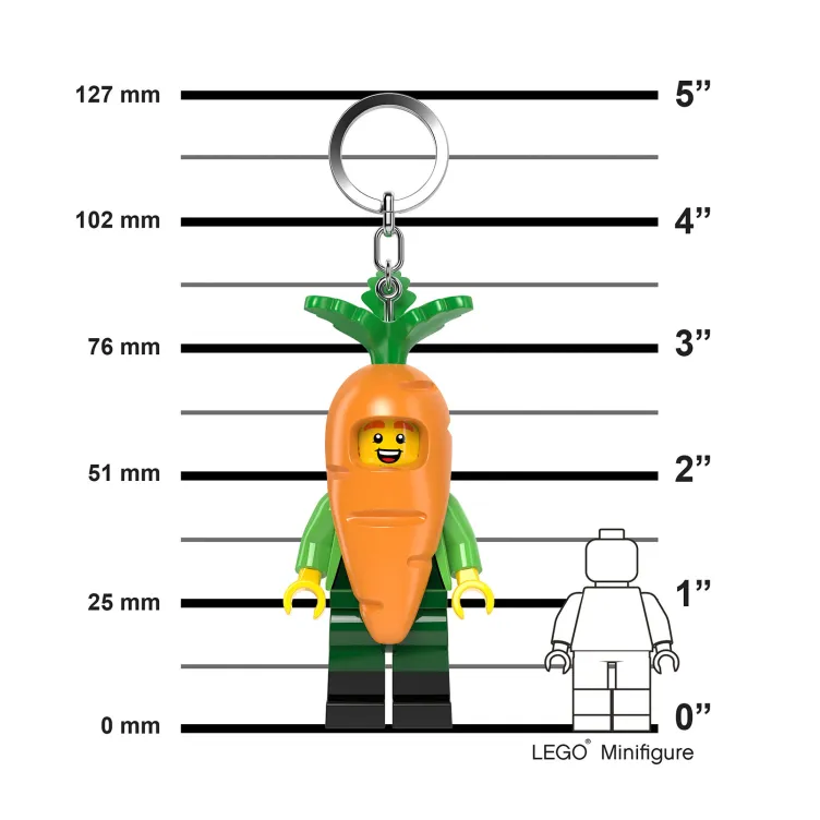 LEGO Minifigure privezak za ključeve sa svetlom: Tip u šargarepa kostimu