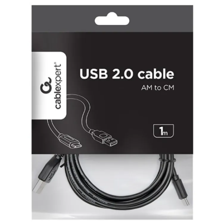 CCP-USB2-AMCM-1M Gembird USB 2.0 AM to Type-C cable (AM/CM), 36W, 1 m