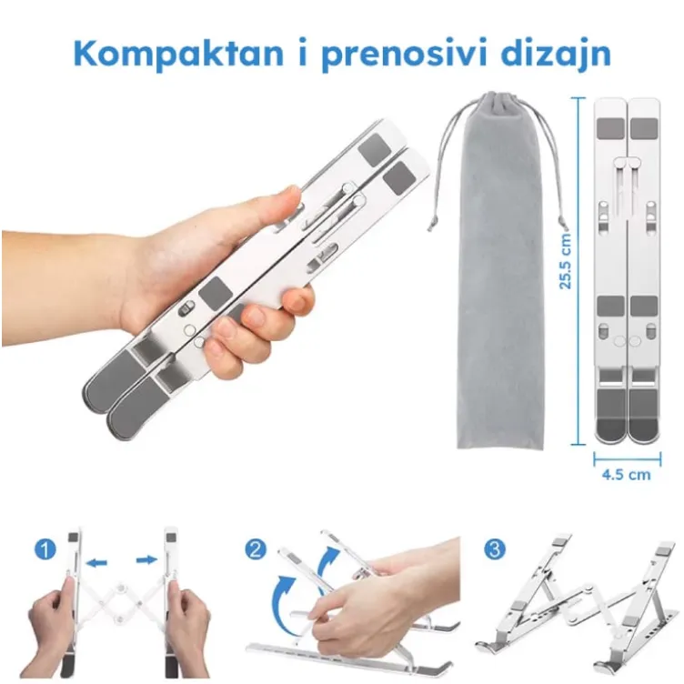 Podesivi aluminijumski stalak za laptop