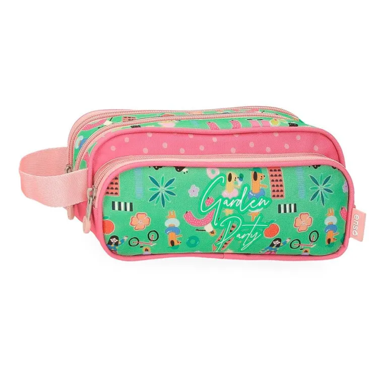 ENSO URBAN GARDEN prazna pernica sa 3 pregrade - pink