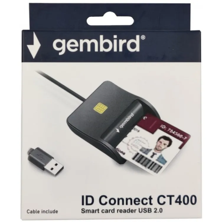 CRDR-CT400 ** Gembird Smart card reader USB 2.0 Citac za licne karte, saobracajne, bankarske (599)