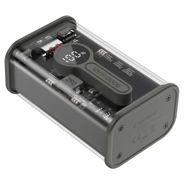 PB09-TQC3-01 Gembird power bank 9000 mAh, crni