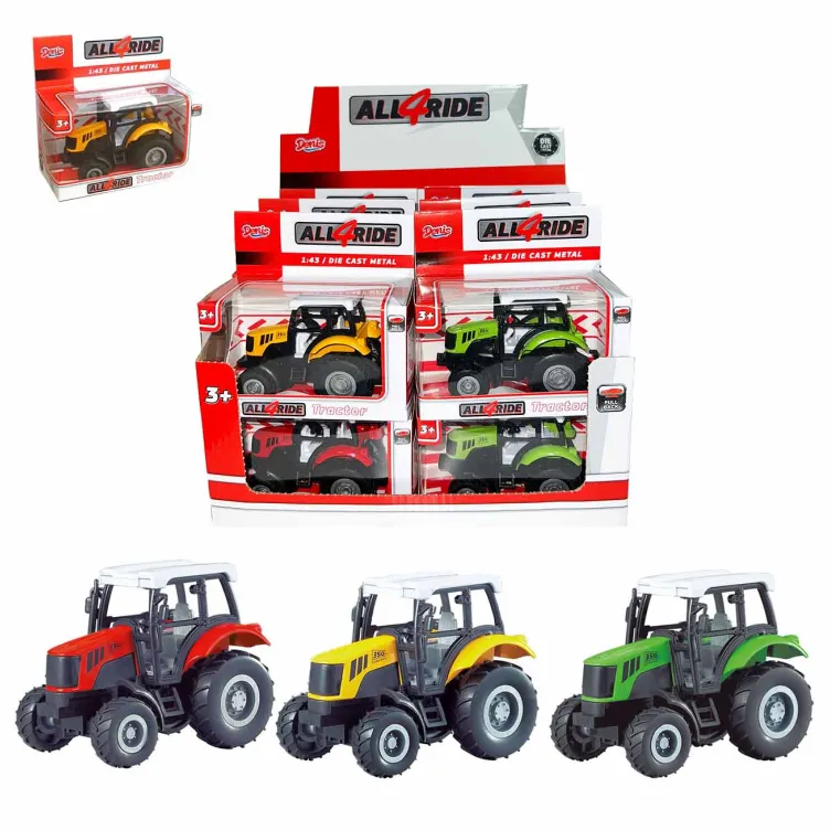 Denis, Metalni traktor, Die-cast, pull back, 1:43, 3s