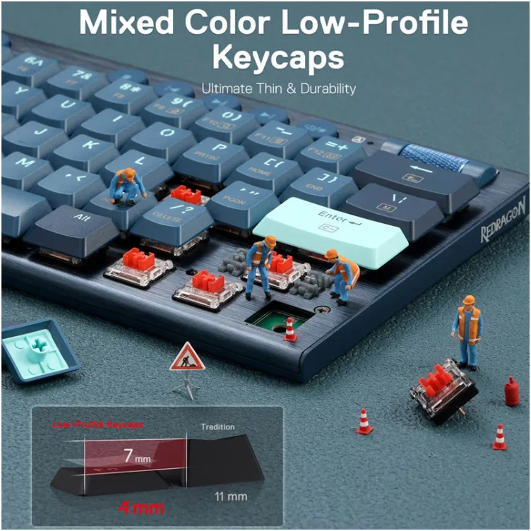 Mehanicka Gaming tastatura Redragon Noctis Pro Wired/ 2.4G / BT red swich