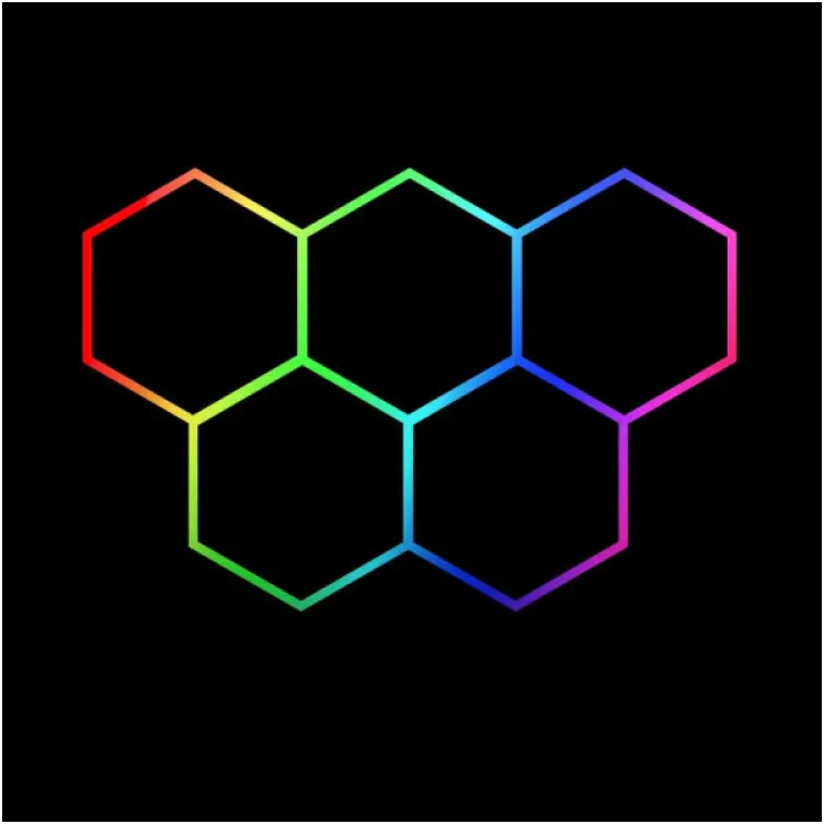 Hexagon LED tube 5 heads RGB 12V 410mm 23pcs