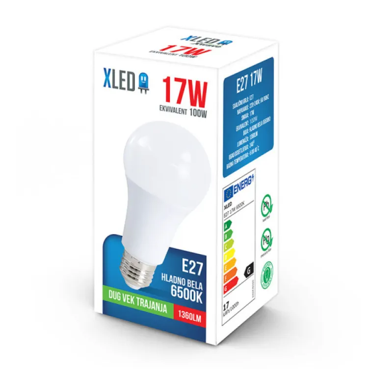 XLED E27 17W 6500K LED Sijalica,1360Lm,220V,Hladno Bela