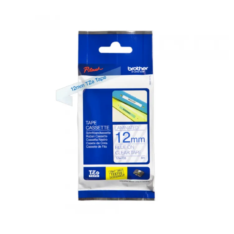 TZe-133 plavo na providno 12mm