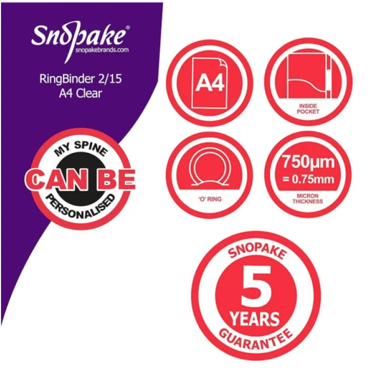 Klaser PVC Snopake A4 2 prstena 15mm, Superline Clear