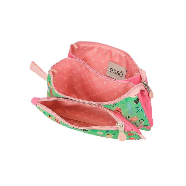 ENSO GARDEN PARTY prazna pernica sa 3 pregrade - pink