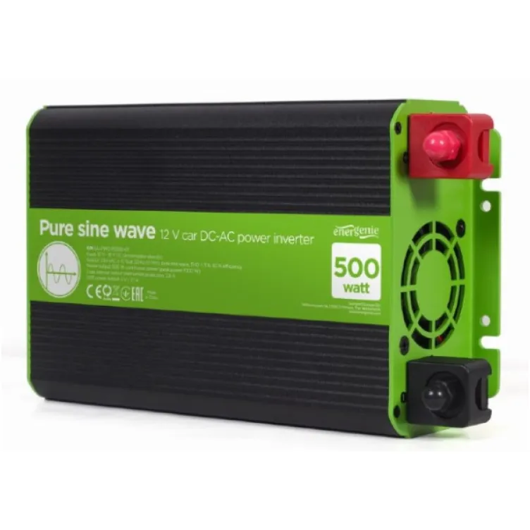 EG-PWC-PS500-01 Gembird 12V Cist sinusni auto inverter DC/AC 500W + USB port, 1,95KG