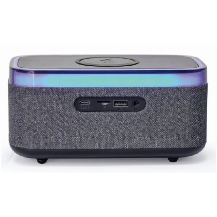 DAC-SPKBT-QC15-BK Gembird Digitalni sat+alarm sa bezicnim punjenjem telefona 15W i zvucnikom, FM, BT