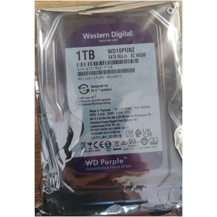HDD 3.5 * 1TB WD10PURZ WD Purple 24/7 5400RPM 64MB SATA3