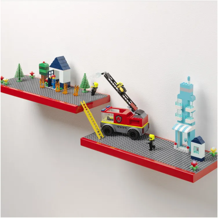 LEGO polica sa podlogom za gradnju - crvena