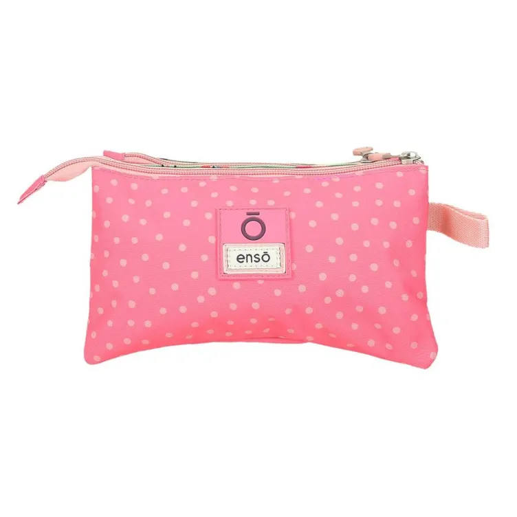 ENSO GARDEN PARTY prazna pernica sa 3 pregrade - pink