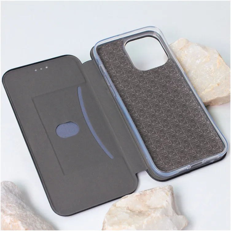 Maska na preklop Teracell Flip Premium za iPhone 14 Pro crna.